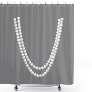 Personality  Pearls Necklace Clipart Shower Curtains