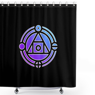 Personality  Alchemy Blue Gradient Vector Icon Shower Curtains