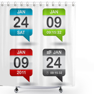 Personality  Vector Calendar Icon On White Background Shower Curtains
