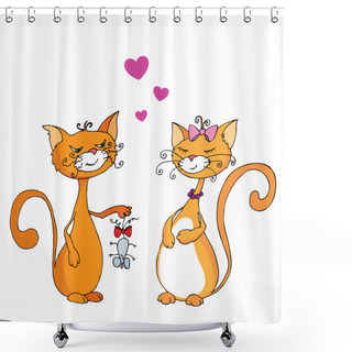 Personality  Two Cats Shower Curtains