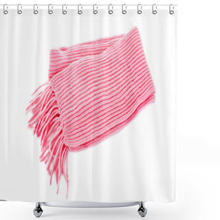 Personality  Pink Scarf On A White Background Shower Curtains
