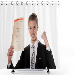 Personality  Young Man Is Lehrabschlussprüfug Shower Curtains