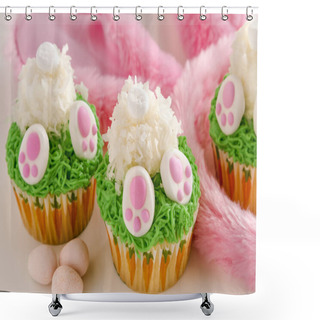 Personality  Bunny Butt Lemon Cupcakes Easter Treat Shower Curtains