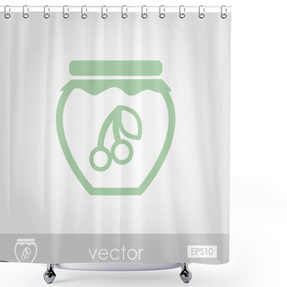 Personality  Cherry Jam Jar Vector Icon Shower Curtains