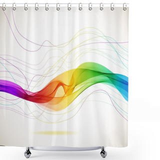 Personality  Abstract Colorful Background With Wave Shower Curtains