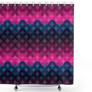 Personality  Seamless Colorful Abstract Modern Pattern Created From Circle Intersections Shower Curtains