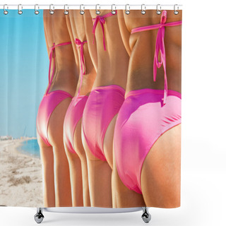 Personality  Side View Of Girls In Bikini Shower Curtains