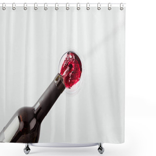Personality  Pouring Wine From Bottle In Glass Shower Curtains