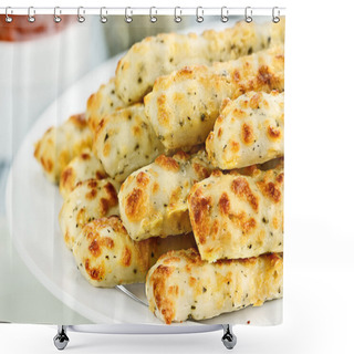 Personality  Asiago Cheese Breadsticks And Dip Shower Curtains