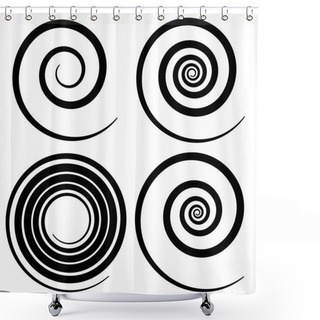 Personality  Set Of Spiral Design Elements Shower Curtains
