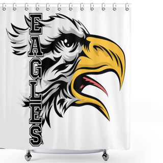 Personality  Eagles Mascot Illustration Shower Curtains