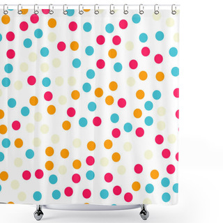 Personality  Colorful Polka Dots Seamless Pattern On White 18 Background Delightful Classic Colorful Polka Dots Shower Curtains