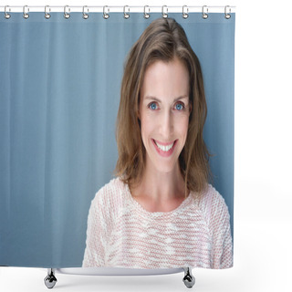 Personality  Beautiful Older Woman Smiling With Sweater Shower Curtains