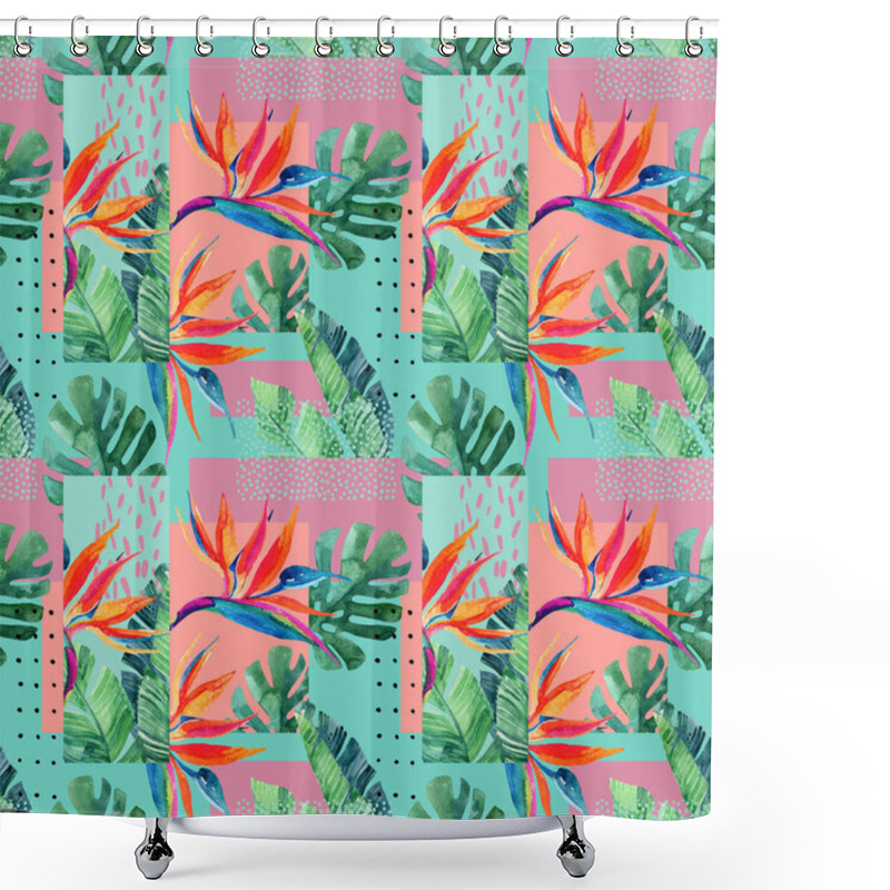 Personality  Abstract Tropical Summer Design In Minimal Style. Shower Curtains