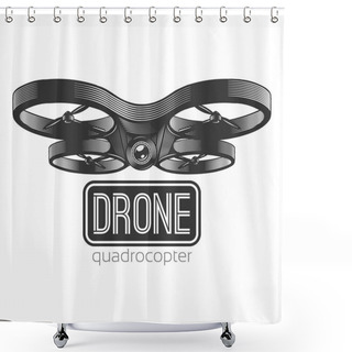 Personality  Vector Illustration Of Quadrocopter. Shower Curtains