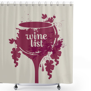 Personality  Glass Of Wine Shower Curtains