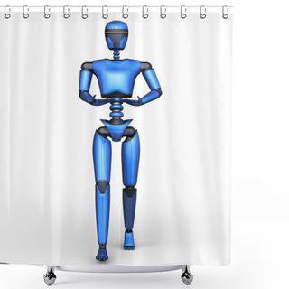 Personality  3D Rendering Of A Robot Shower Curtains