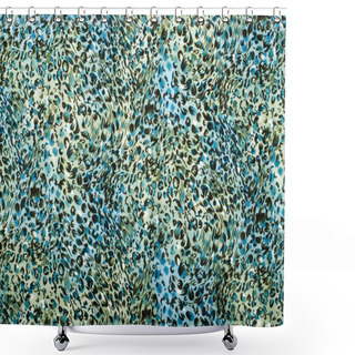 Personality  Blue And Green Leopard Pattern. Animal Print As Background. Shower Curtains