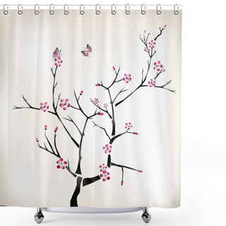 Personality  Blossom Painting Shower Curtains