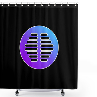 Personality  Bathroom Drainage Of Circular Shape Blue Gradient Vector Icon Shower Curtains