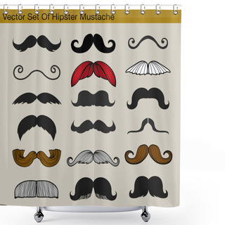 Personality  Beard-vector Background Shower Curtains