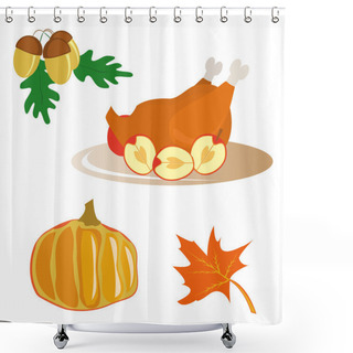 Personality  Icons For Thanksgiving Day Shower Curtains