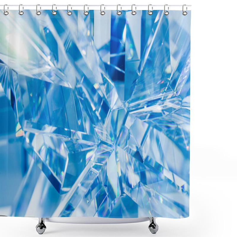 Personality  Abstract Blue Background Of Crystal Refractions Shower Curtains