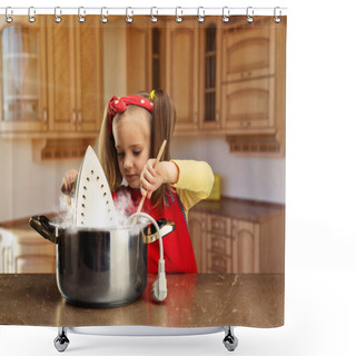 Personality  Little Girl Cooking Shower Curtains