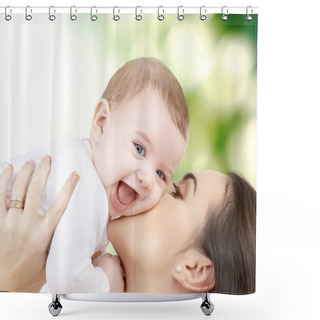 Personality  Laughing Baby Playing With Mother Shower Curtains