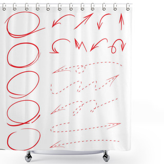 Personality  Hand Drawn Marker Elements, Simply Vector Illustration Shower Curtains