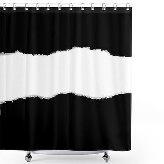 Personality  Black Torn Paper Borders Shower Curtains