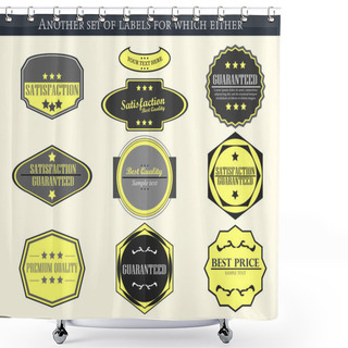 Personality  Vintage Vector Labels And Badges Shower Curtains