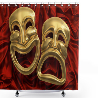 Personality  Comedy Tragedy Masks Shower Curtains