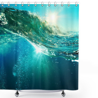 Personality  Sunset On The Beach With Screw Ocean Wave Shower Curtains