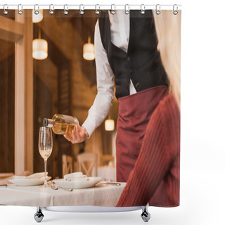 Personality  Waiter Pouring Wine Into Glass Shower Curtains