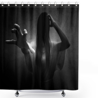 Personality  Ghost In Haunted House Shower Curtains