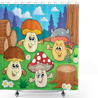 Personality  Mushroom Theme Image 3 Shower Curtains