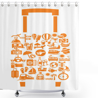 Personality  Travel Icon Set Shower Curtains