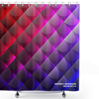 Personality  Red And Blue Abstract Background Of Half Circles And Diamonds. Shower Curtains