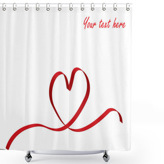Personality  Red Love Heart Ribbon Shower Curtains