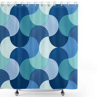 Personality  Retro Sea Water Abstract Geometry Seemless Pattern Shower Curtains
