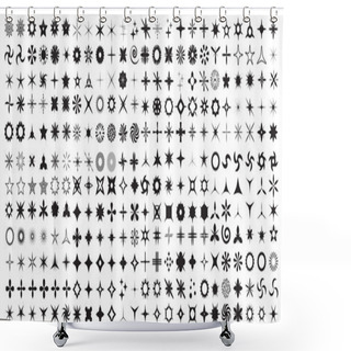 Personality  Vector Set Of Sparkle Lights Stars. Shower Curtains