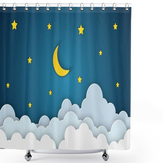 Personality  Paper Art Moon, Shower Curtains