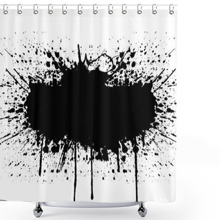 Personality  Vector Splatter Black Color Background. Illustration Vector Desi Shower Curtains