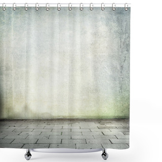 Personality  Grunge Background Old Wall Texture And Sidewalk Room Interior Without Ceiling Shower Curtains