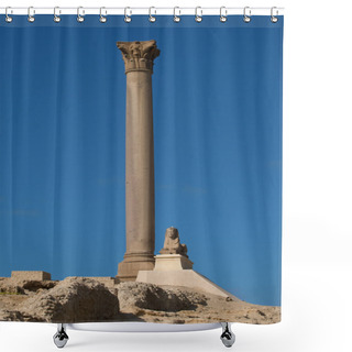 Personality  Pompey Piillar In Alexandria Shower Curtains