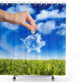 Personality  Dreams In The Piggy Bank Shower Curtains