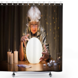 Personality  Foretelling Future From Crystal Ball Shower Curtains