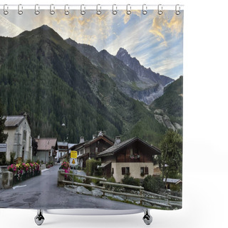 Personality  Chamonix And Argentiere Valley: Panoramic Mountain Glacier In Grand Balcon, Chamonix, France Shower Curtains