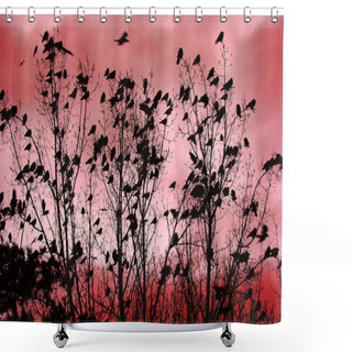Personality  Crows Tree Shower Curtains